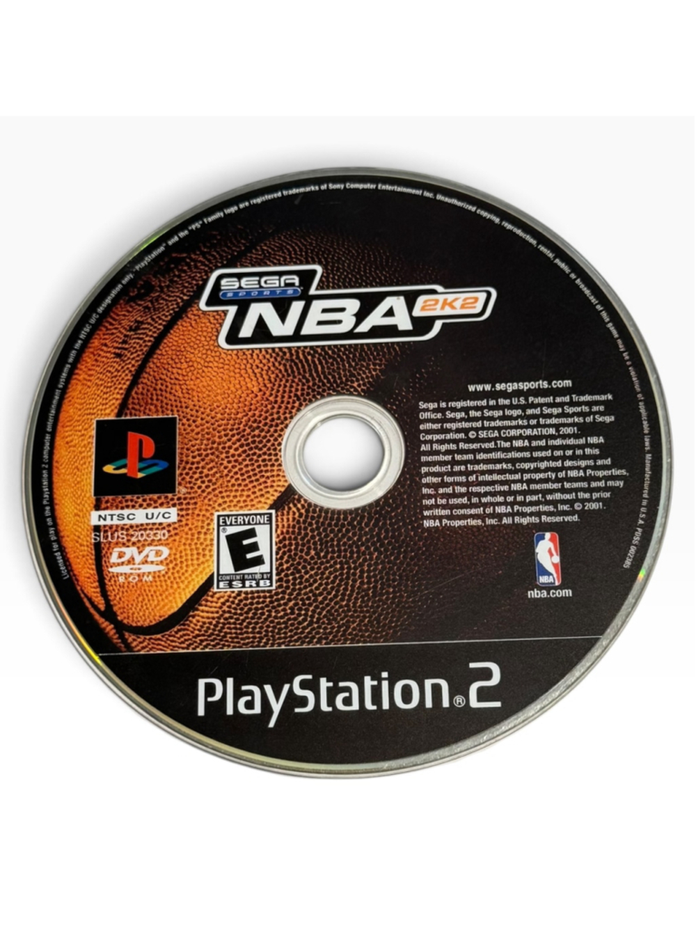 Sega NBA 2K2 PlayStation 2 Video Game Disc Y2k 2000 Ps2